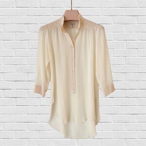Wilfred ivory and blush pink silk blouse